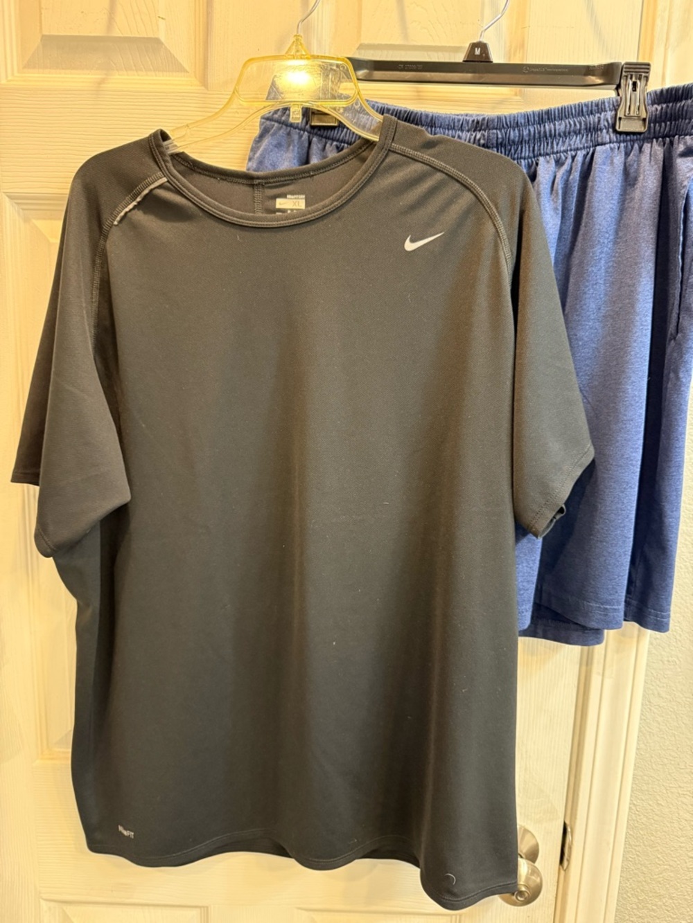 Nike Black Short-Sleeve Athletic Tee with shorts